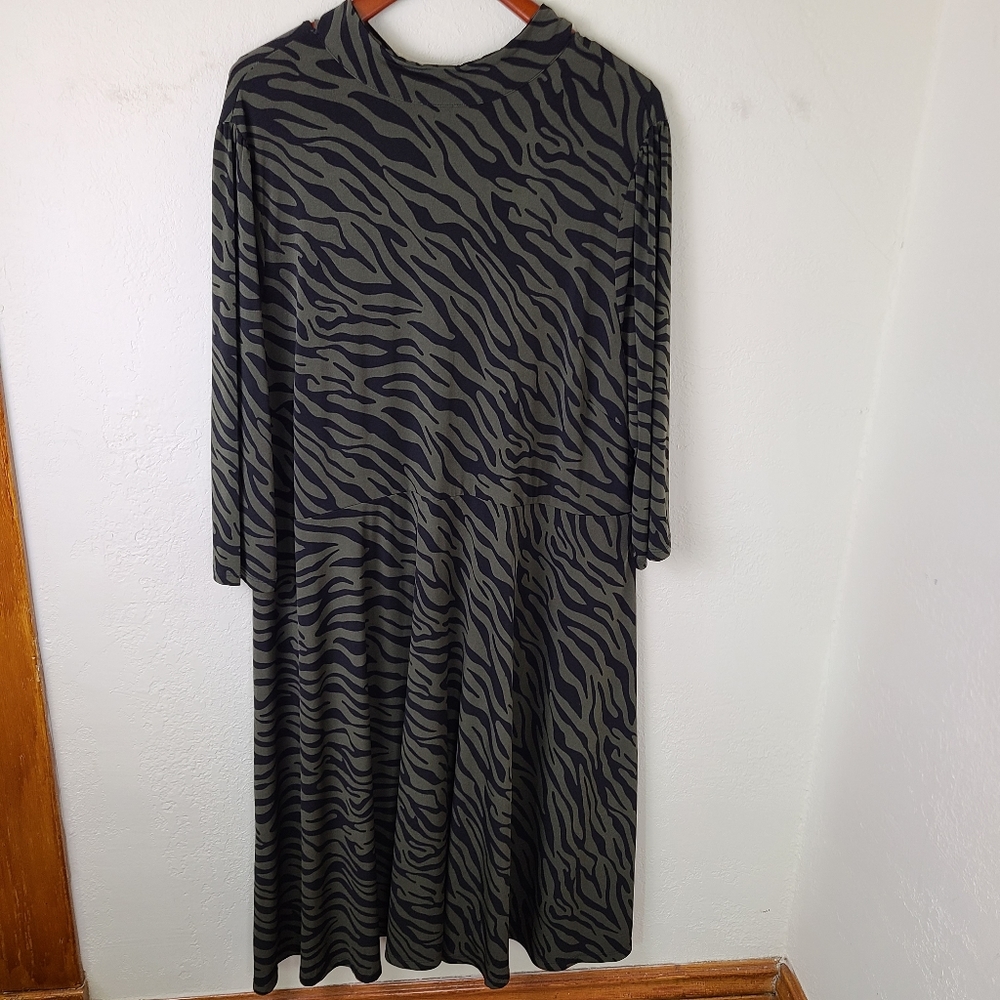 ELOQUII Elements Zebra Print Fit and Flare Dress - Picture 6 of 15